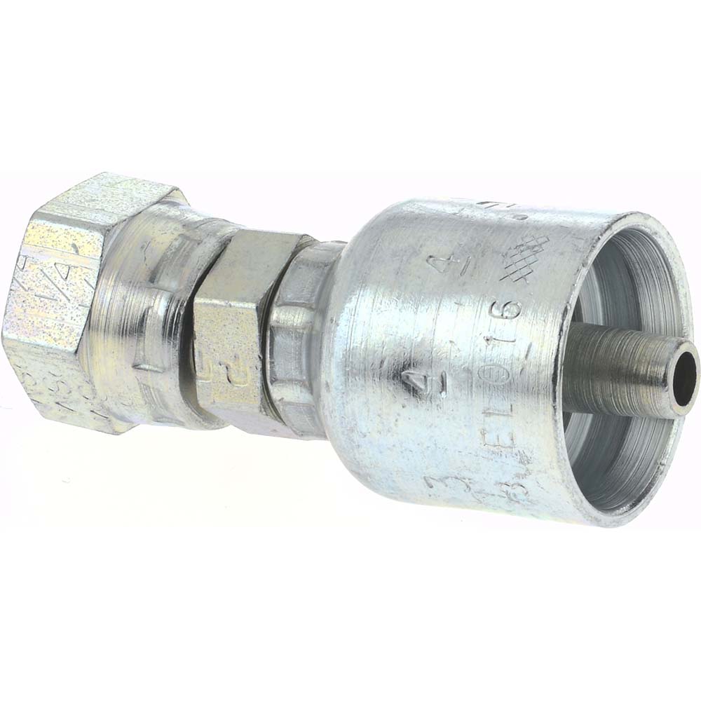 Parker Hydraulic Hose Female JIC 37 ° Swivel Fitting: 0.25" ID, 4 mm, 1/4" - 10643-4-4