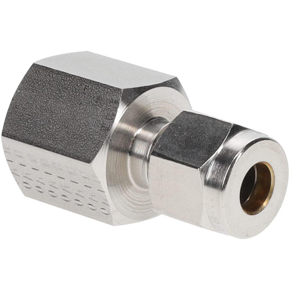 Parker Compression Tube Connector: 1/4-18, 1/4" Tube OD, Compression x FNPT - 4FSC4N-316