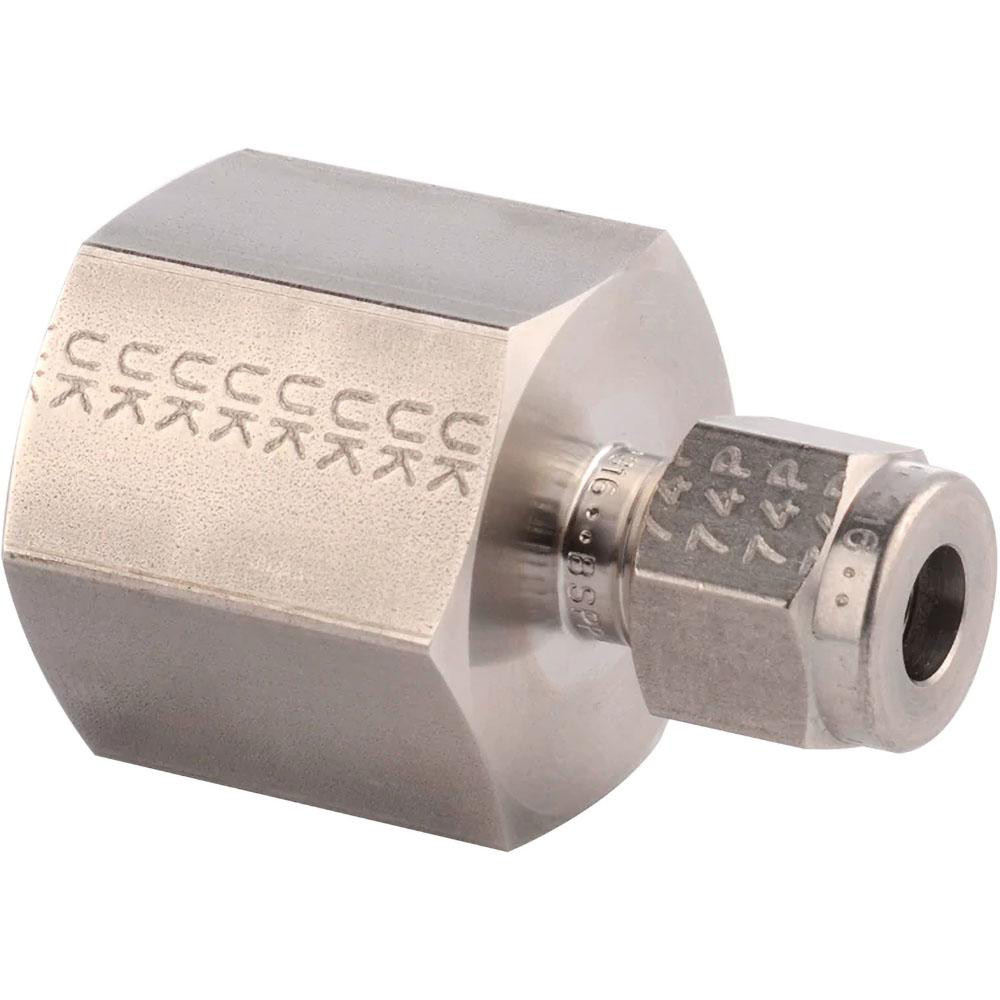 Parker Compression Tube Connector: 1/4-18, 1/4" Tube OD, Compression x FNPT - 4FSC4N-316