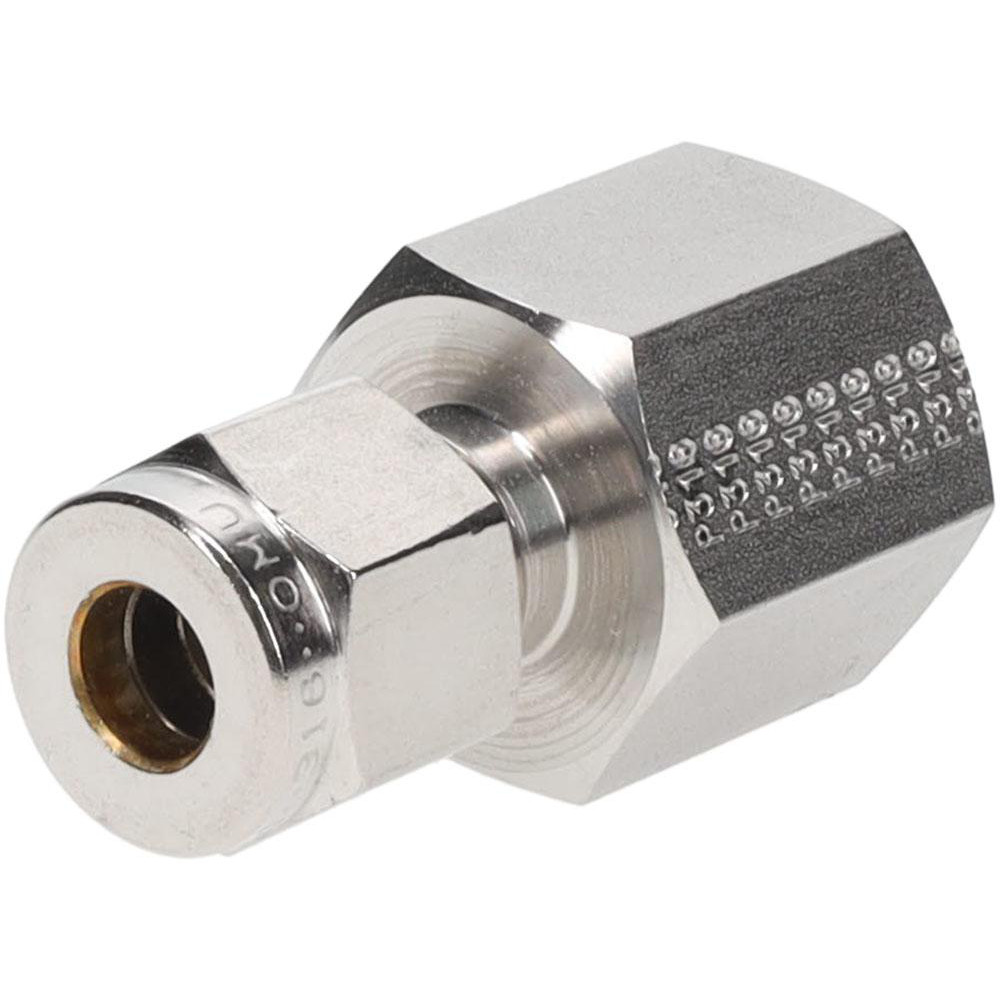 Parker Compression Tube Connector: 1/4-18, 1/4" Tube OD, Compression x FNPT - 4FSC4N-316
