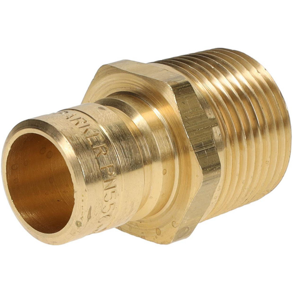 Parker Hydraulic Hose Male Pipe Rigid Nipple Fitting: 1/2" Hose, 3/4" Thread, 200 psi - PN556