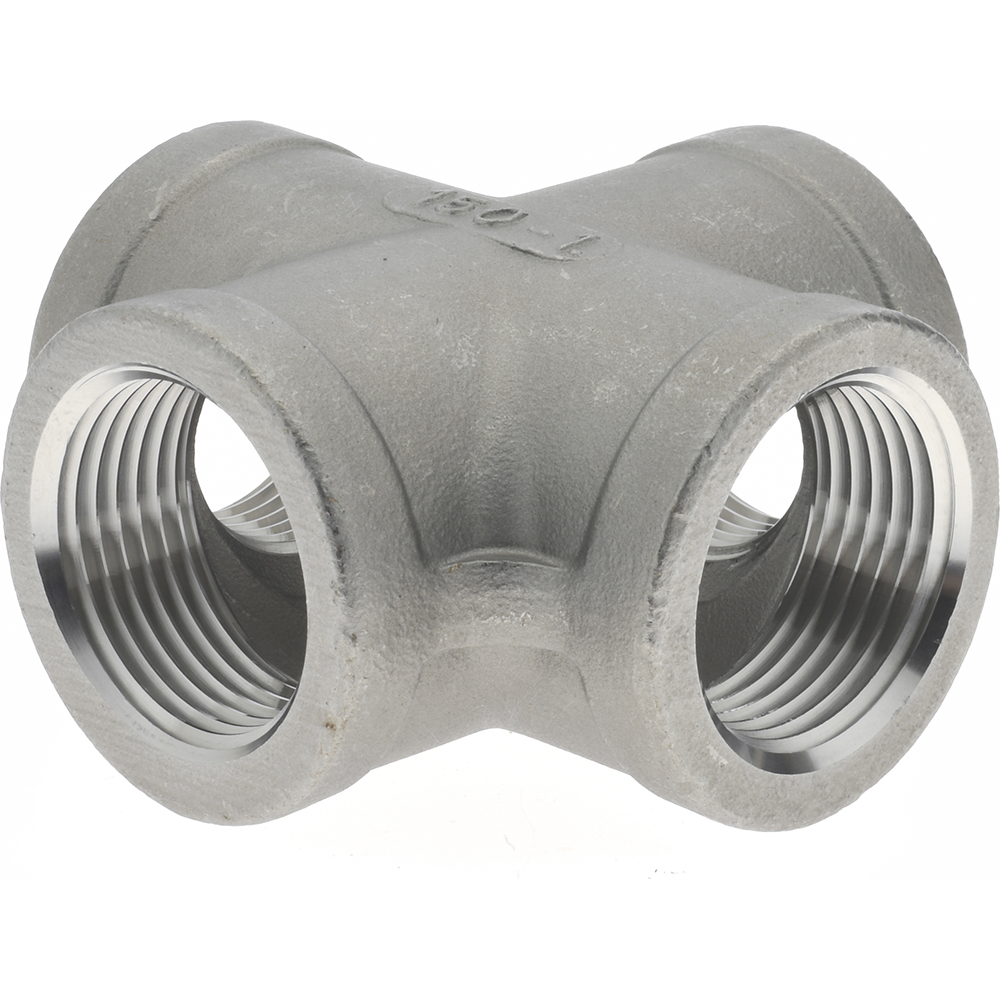Merit Brass Pipe Cross: 1", 304 Stainless Steel - K410-16