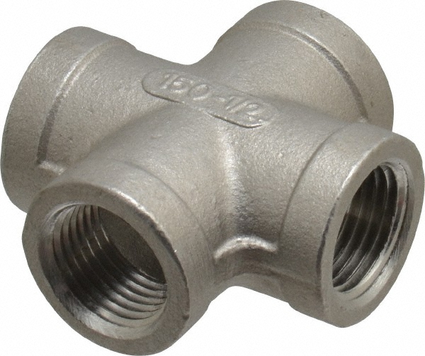 Merit Brass Pipe Cross: 1", 304 Stainless Steel - K410-16