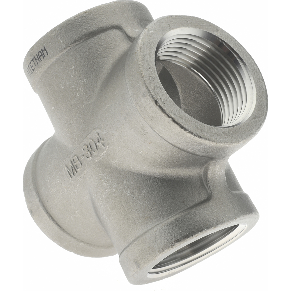 Merit Brass Pipe Cross: 1", 304 Stainless Steel - K410-16
