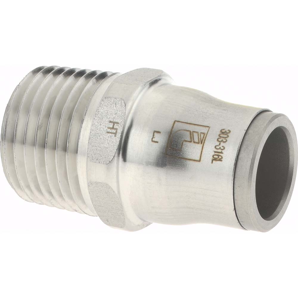 Legris Push-to-Connect Tube x MNPT x Tube x Male Fitting: Connector, NPT, 1/2" OD - 3805 62 14