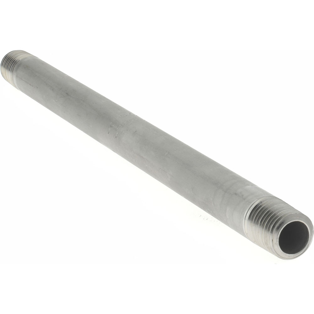 Merit Brass Stainless Steel Pipe Nipple: 1/4" Pipe, Grade 304 & 304L - 4004-800