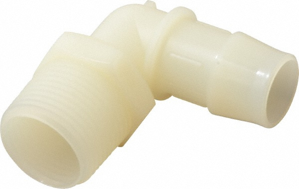 Made in USA Barbed Tube Adapter: Single Barb, 1/4" Barb, 1/4" NPT - A4-4BN