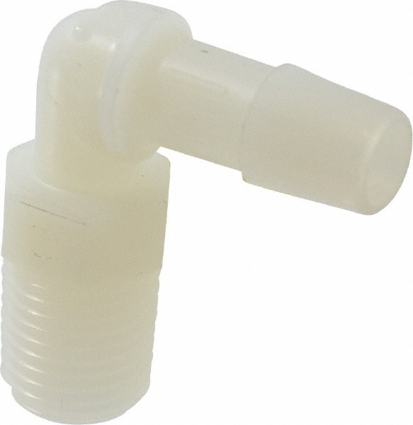 Made in USA Barbed Tube Adapter: Single Barb, 1/4" Barb, 1/4" NPT - A4-4BN