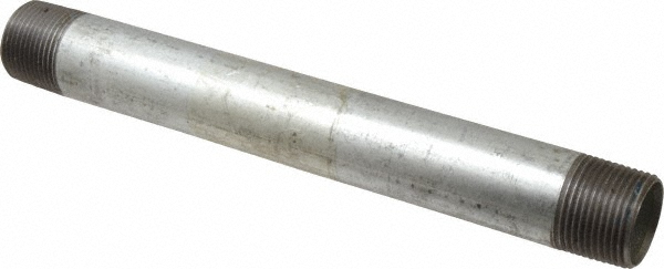 Value Collection Galvanized Pipe Nipple: 1", 10" Long, Schedule 40, Steel - NG06100