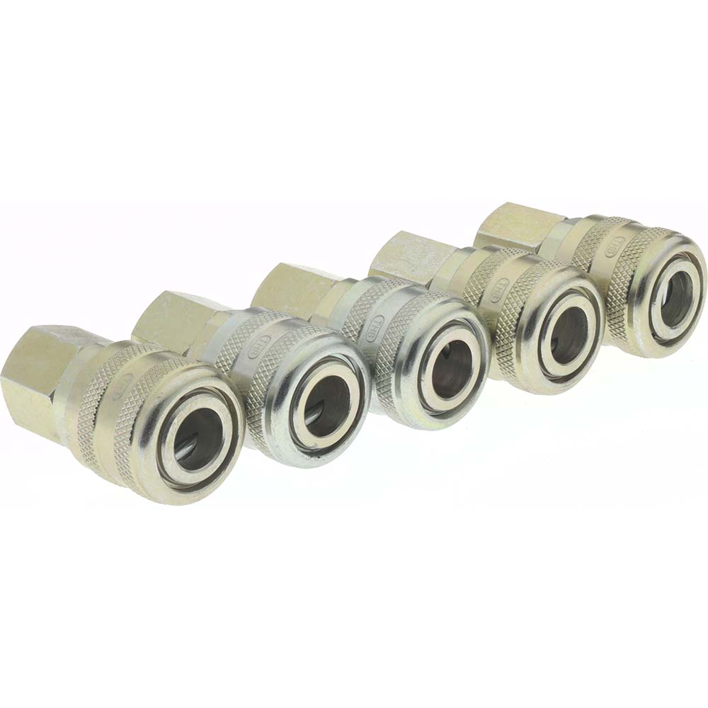 Value Collection 5 Piece 1/4" Body 1/4 NPT 215 psi Zinc ARO Pneumatic Coupling Plug Set - 2321572531