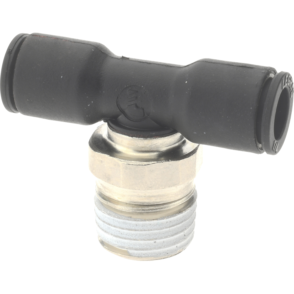 Parker Push-to-Connect Fitting: Male Branch Tee, NPT, 1/4" OD - LG1021