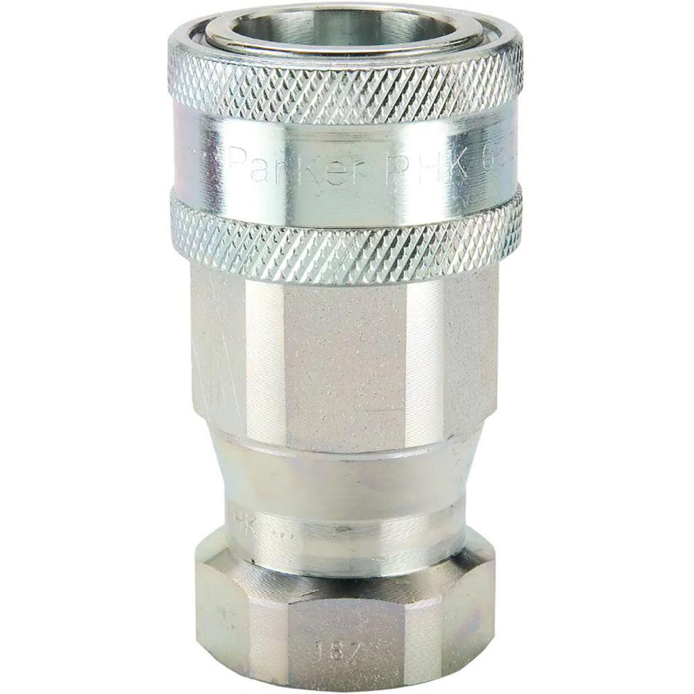 Parker Hydraulic Hose Female Straight Thread Nipple: 1/2", 1-1/16-12, 3,625 psi - FEM-502-12FO