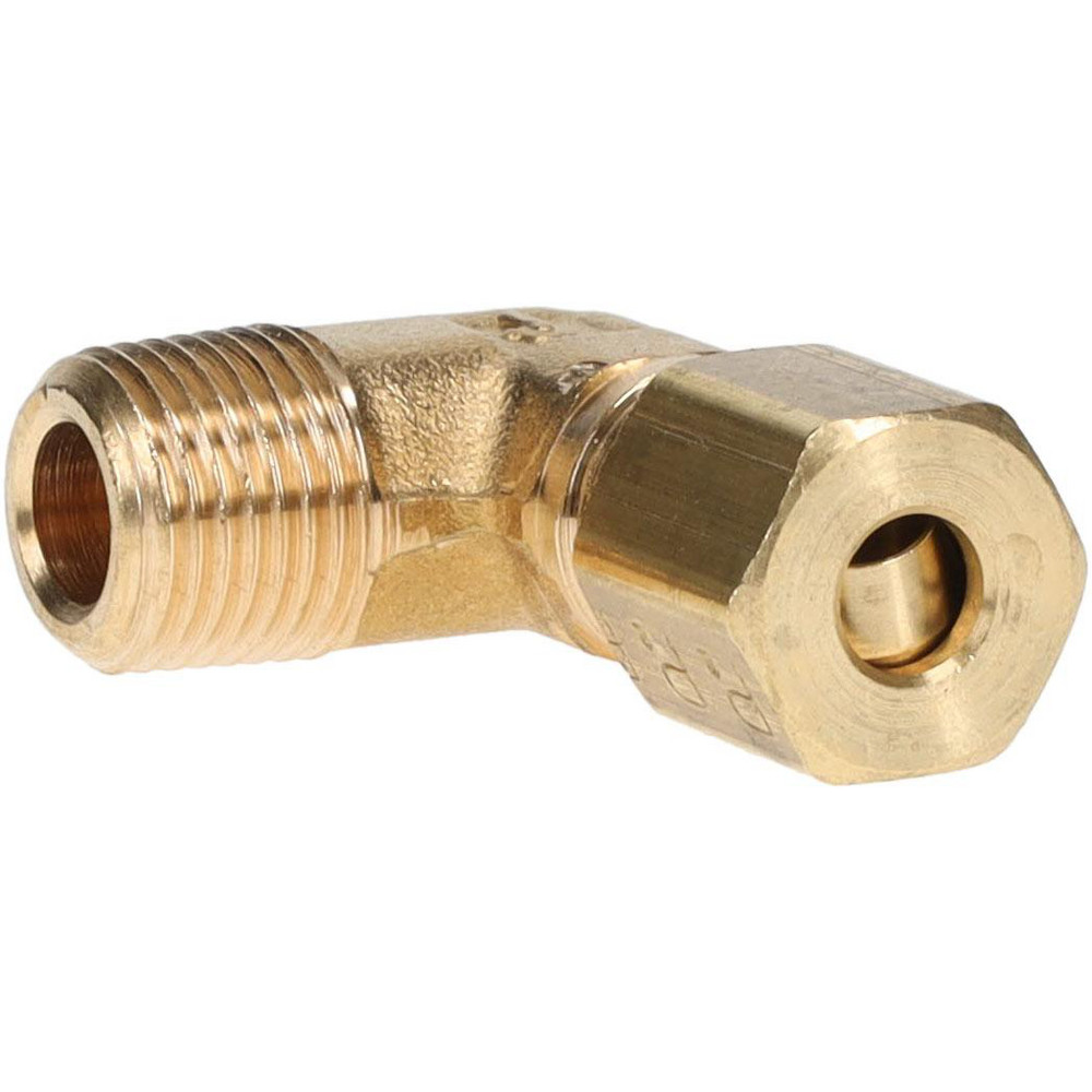 Parker Compression Tube Male Elbow: 1/8-27, 1/4" Tube OD, Compression x MNPTF - 169CA-4-2