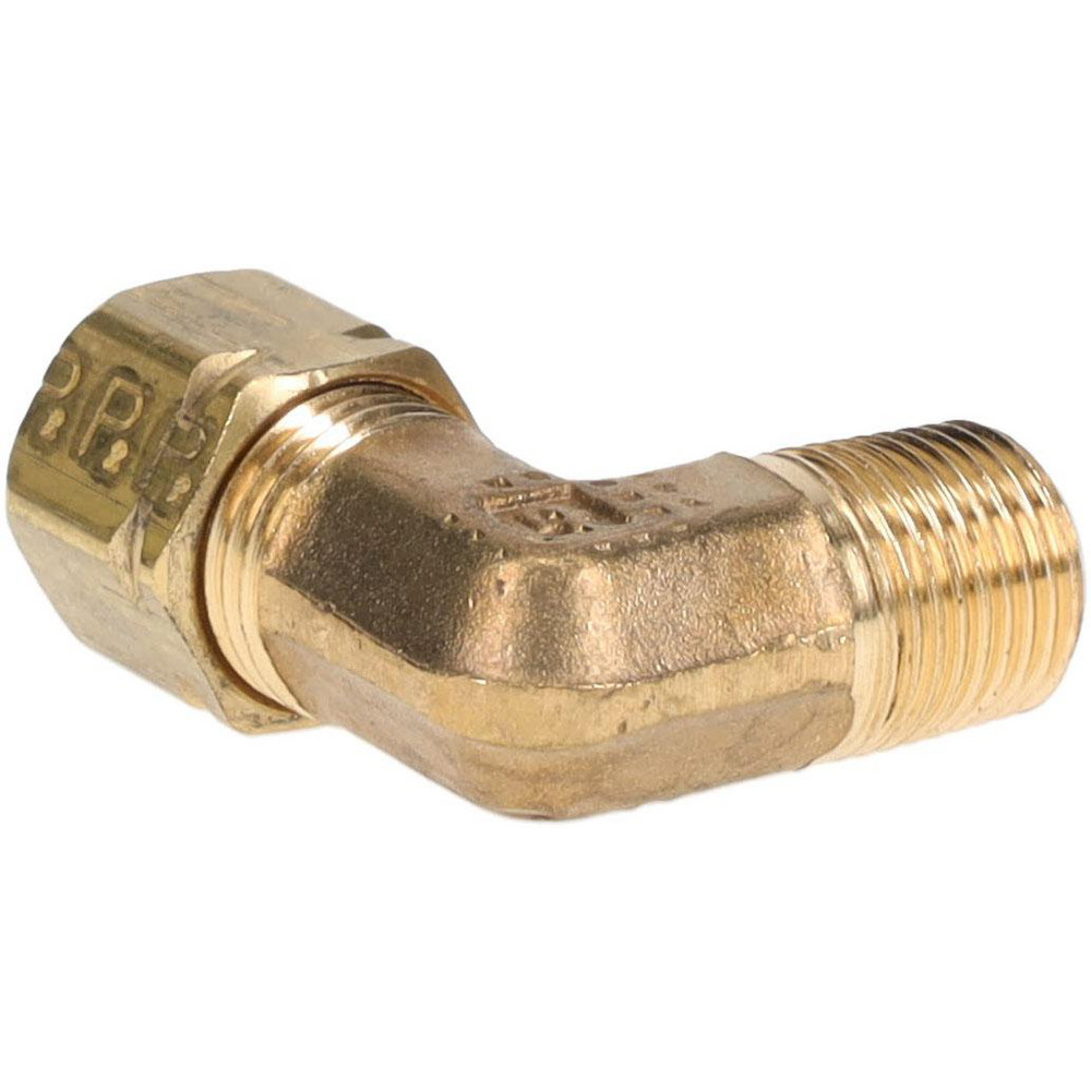 Parker Compression Tube Male Elbow: 1/8-27, 1/4" Tube OD, Compression x MNPTF - 169CA-4-2