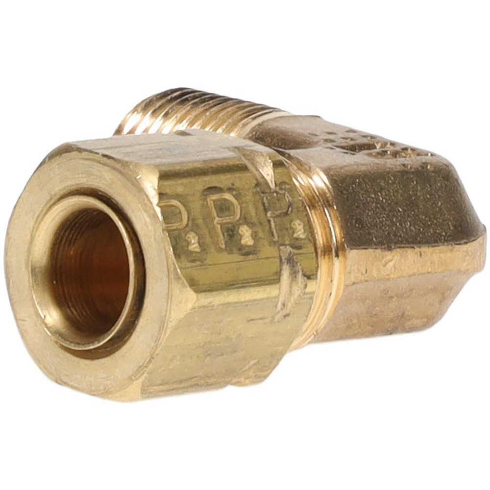 Parker Compression Tube Male Elbow: 1/8-27, 1/4" Tube OD, Compression x MNPTF - 169CA-4-2