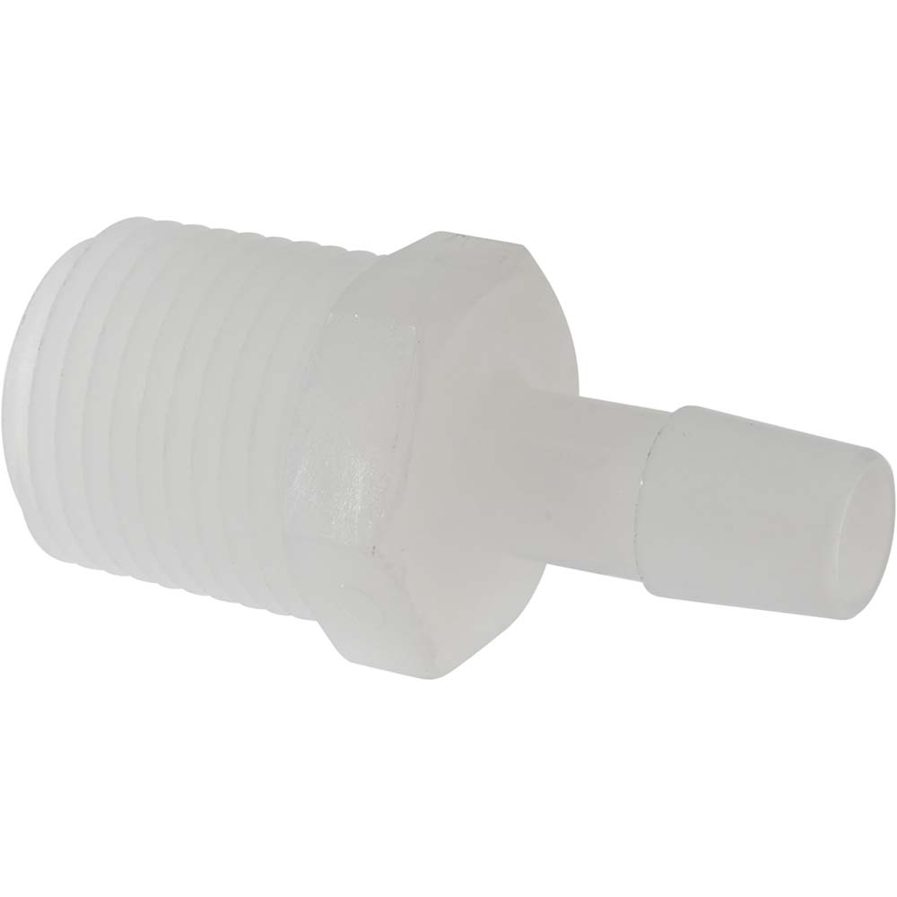 Made in USA Barbed Tube Elbow: Single Barb, 1/4" Barb, 1/4" NPT - L4-4NK7