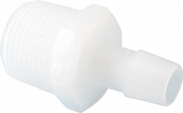 Made in USA Barbed Tube Elbow: Single Barb, 1/4" Barb, 1/4" NPT - L4-4NK7