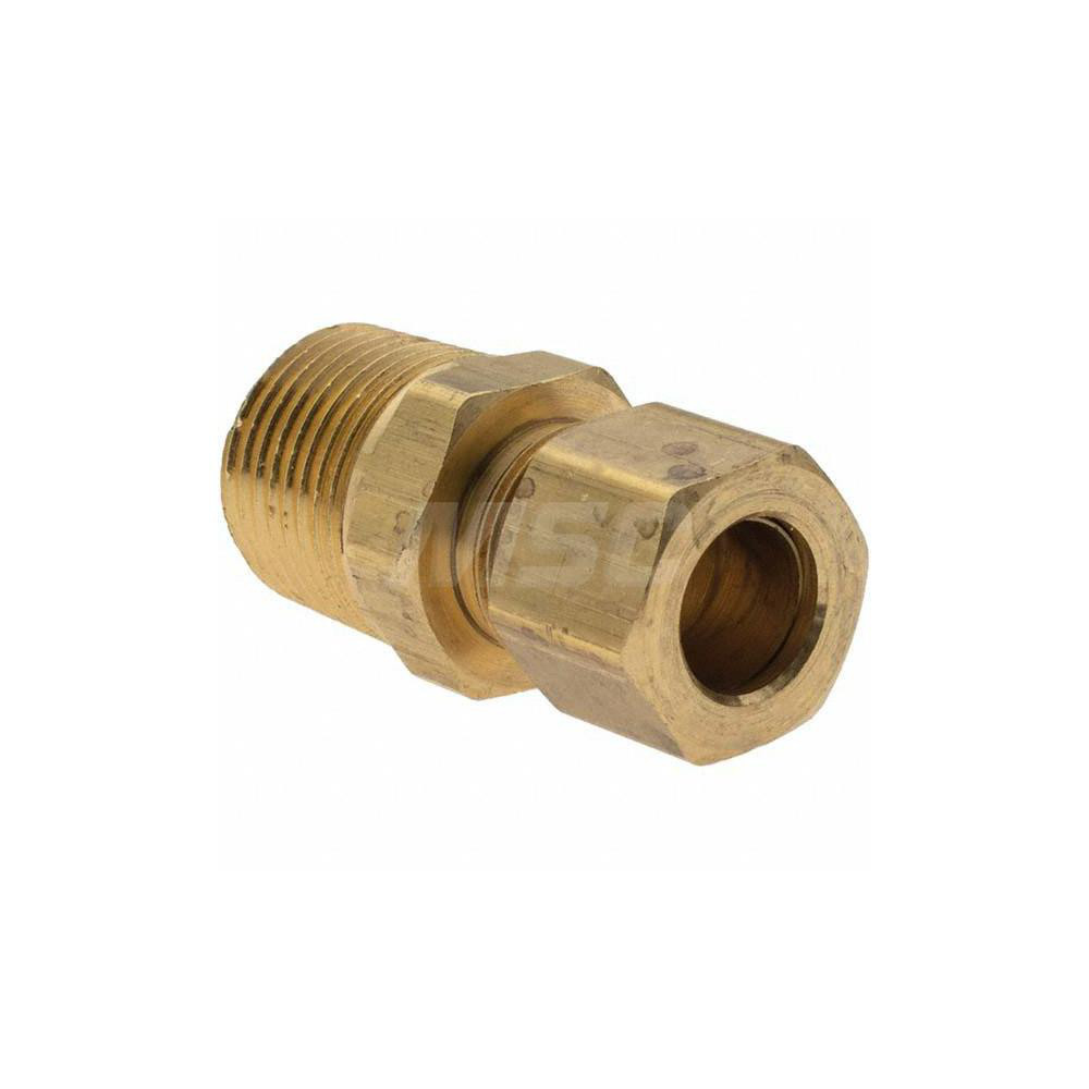 Parker Compression Tube Connector: 3/8-18, 3/8" Tube OD, Compression x MNPT - -11058-2