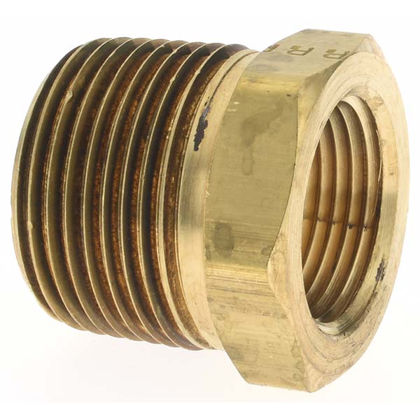 Parker Industrial Pipe Bushing: 1/2" Female Thread, 1" Male Thread, MNPTF x FNPTF - 209P-16-8