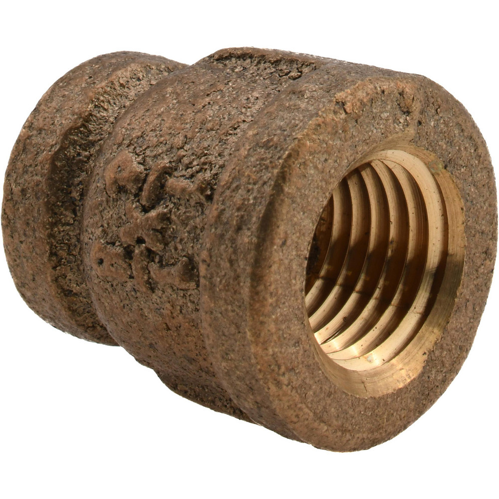 Merit Brass Brass Pipe Reducing Coupling: 1/4 x 1/8" Fitting, Threaded, FNPT x FNPT, Class 125, Lead Free - XNL112-0402