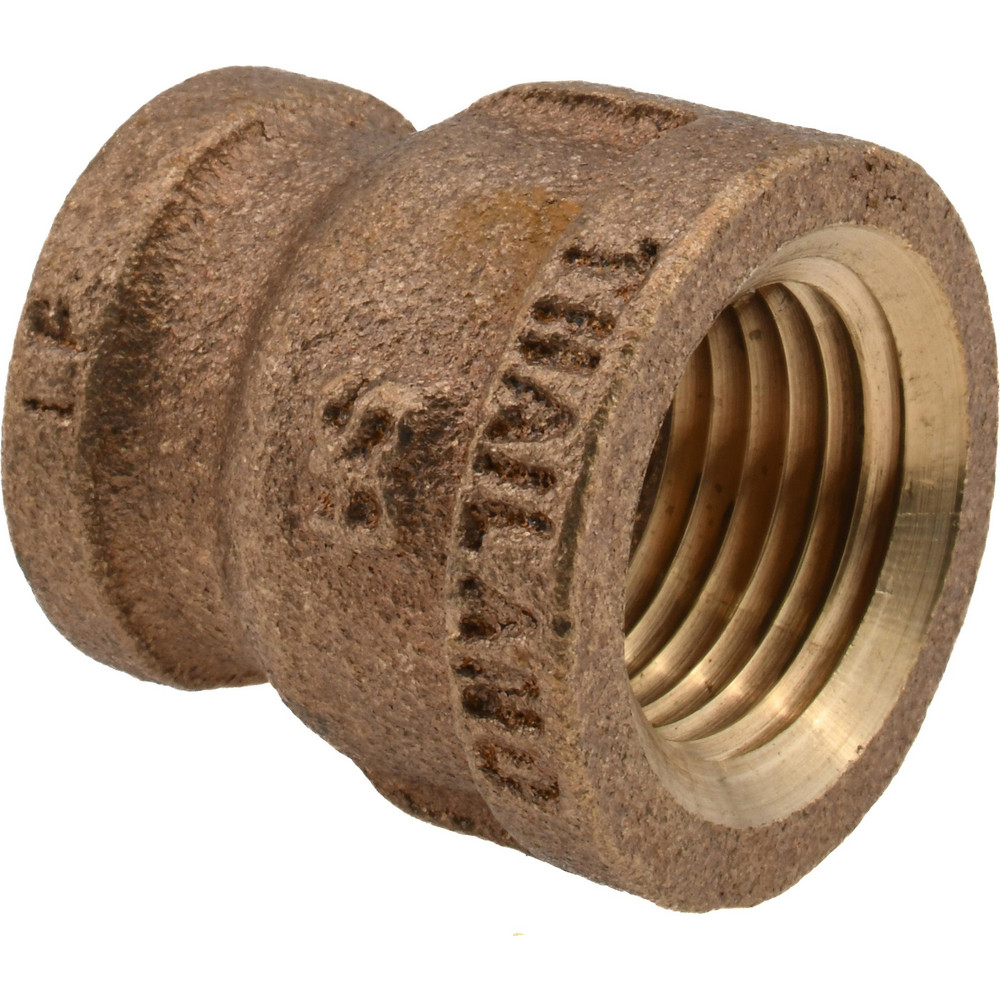 Merit Brass Brass Pipe Reducing Coupling: 1/4 x 1/8" Fitting, Threaded, FNPT x FNPT, Class 125, Lead Free - XNL112-0402