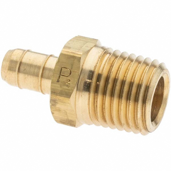Parker Barbed Tube Male Connector: Multiple Barbs, 1/4-18 - 28-4-4