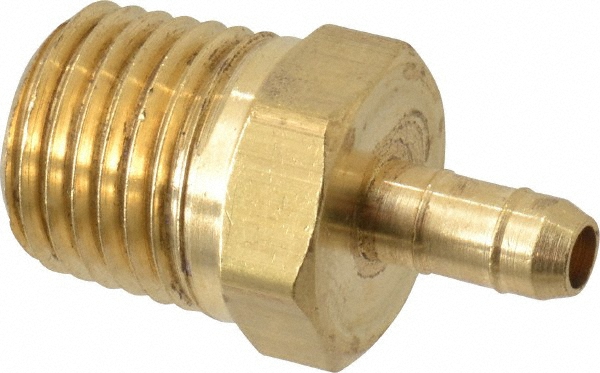 Parker Barbed Tube Male Connector: Multiple Barbs, 1/4-18 - 28-4-4