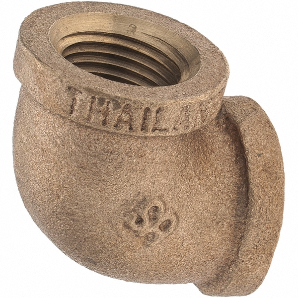 Merit Brass Brass Pipe 45 ° Elbow: 3/8" Fitting, Threaded, FNPT x FNPT, Class 125 - X102-06