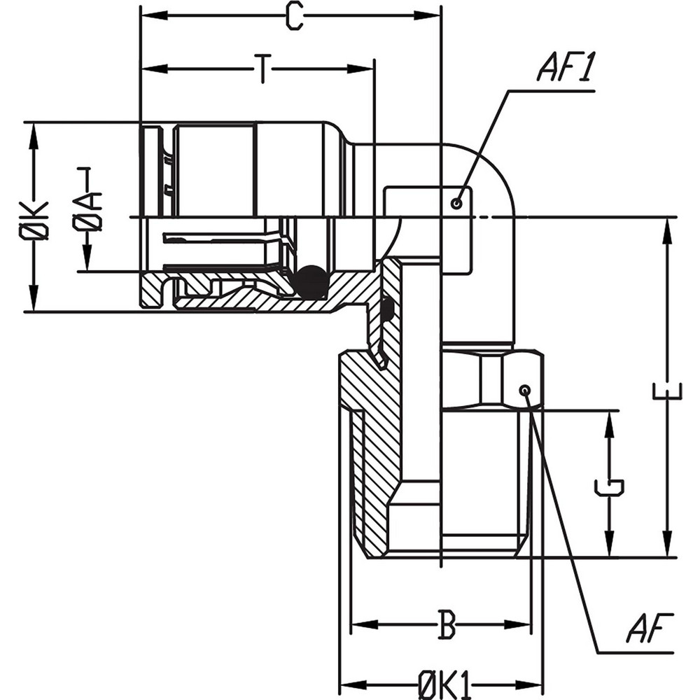 Norgren Push-to-Connect Tube x Male x Tube x Male BSPT Fitting: 90 deg Swivel Elbow Adapter, BSPT, 10.00 mm OD - 101471028