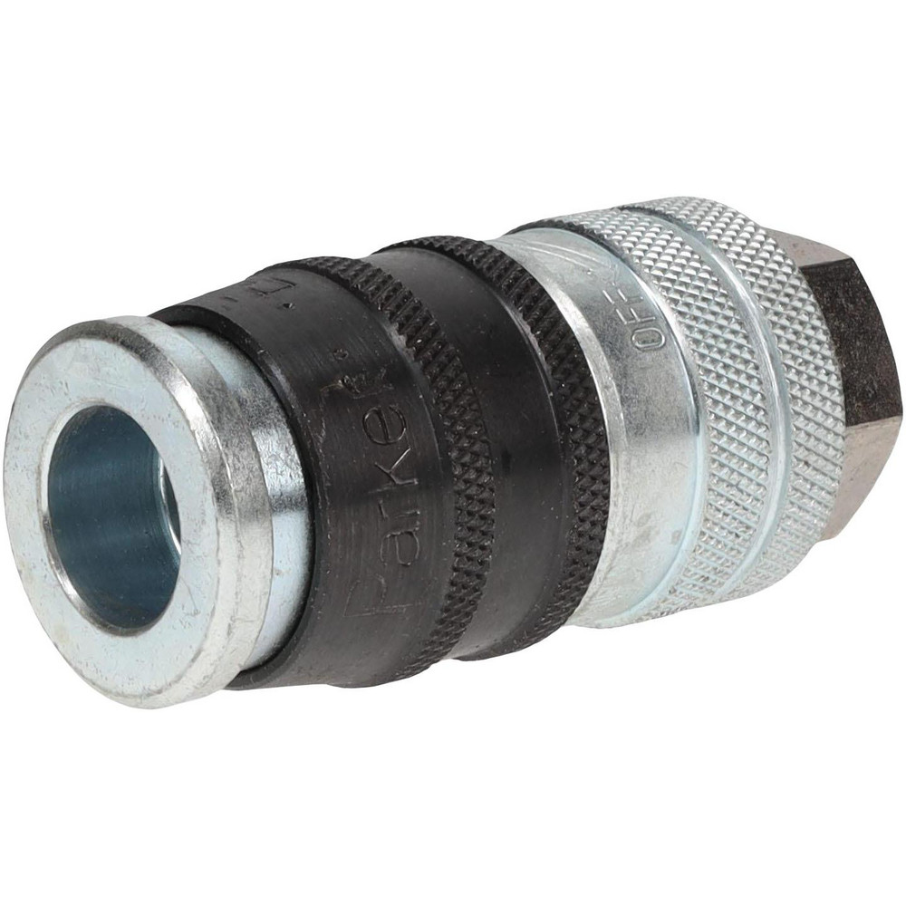 Parker Pneumatic Hose Coupling: 3/8-18, 3/8" Body Dia, Industrial Interchange - EZ-371-6FP