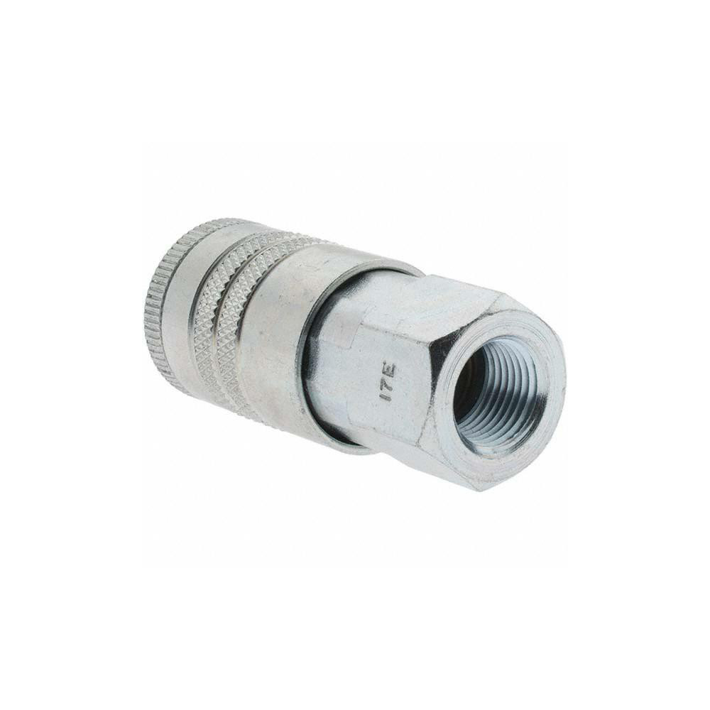 Parker Pneumatic Hose Coupling: 3/8-18, 1/2" Body Dia, Tru-Flate Automotive Interchange - 17E-787