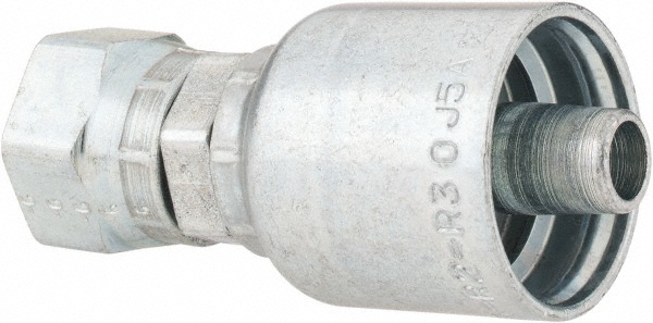 Parker Hydraulic Hose Female Swivel Fitting: 0.375" ID, 6 mm, 3/8" - 1JC43-6-6