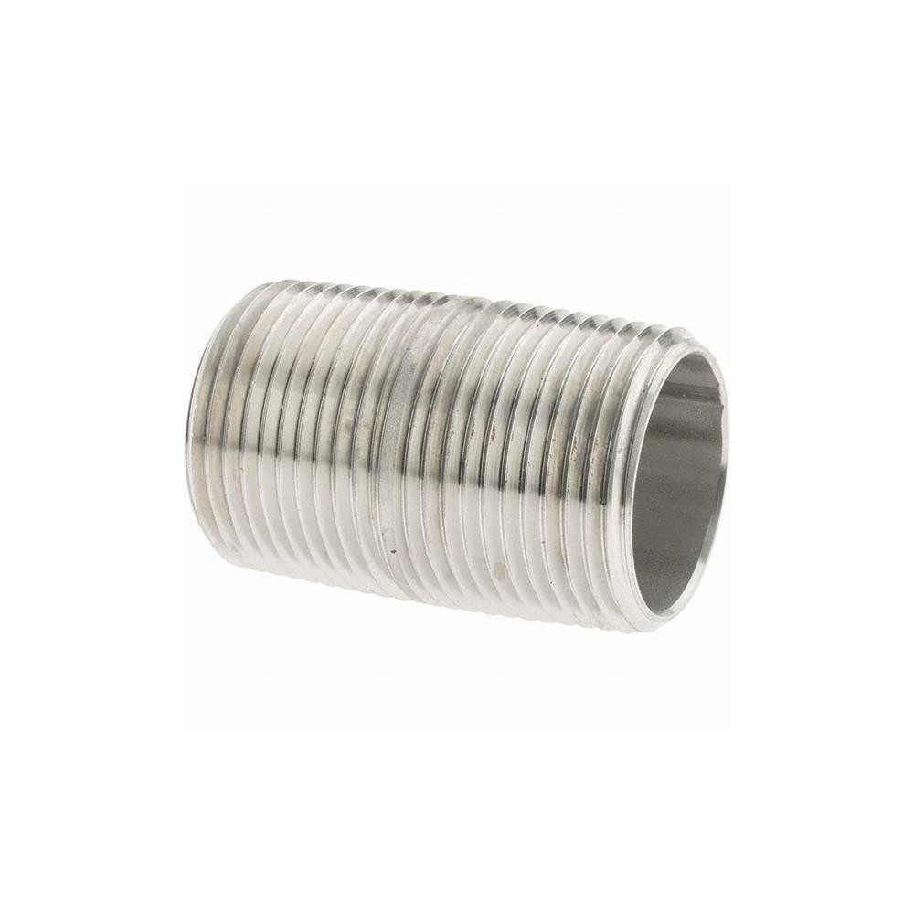 Value Collection Stainless Steel Pipe Nipple: 1" Pipe, Grade 304 & 304L - 4BN1*2