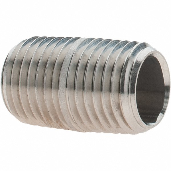 Value Collection Stainless Steel Pipe Nipple: 1" Pipe, Grade 304 & 304L - 4BN1*2