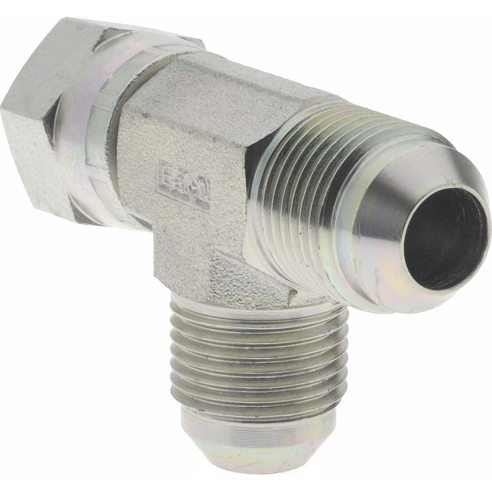 Eaton Steel Flared Tube Swivel Nut Run Tee: 1/2" OD, 3/4-16 Thread, 37 deg Flared Angle - 203102-8-8S