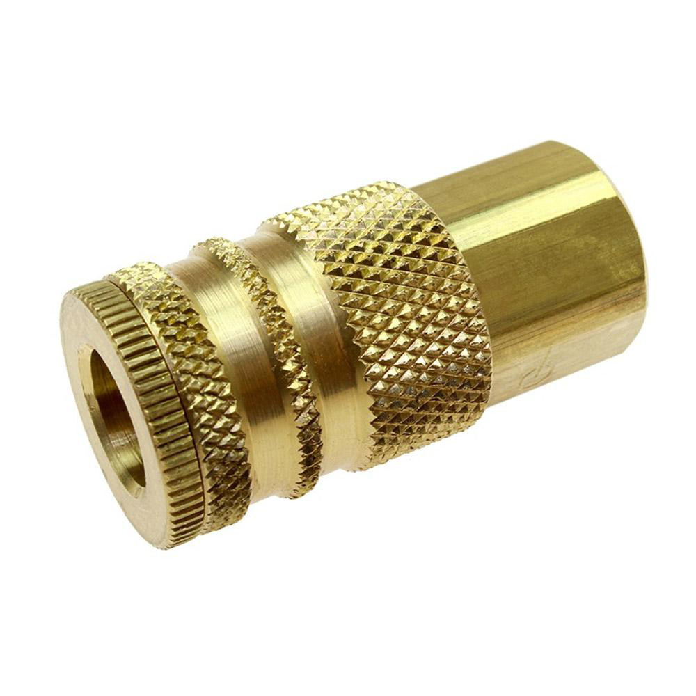 Coilhose Pneumatics Barbed Push-On Hose Female Connector: 1/4" NPT, Brass, 1/4" Barb - LRF0404