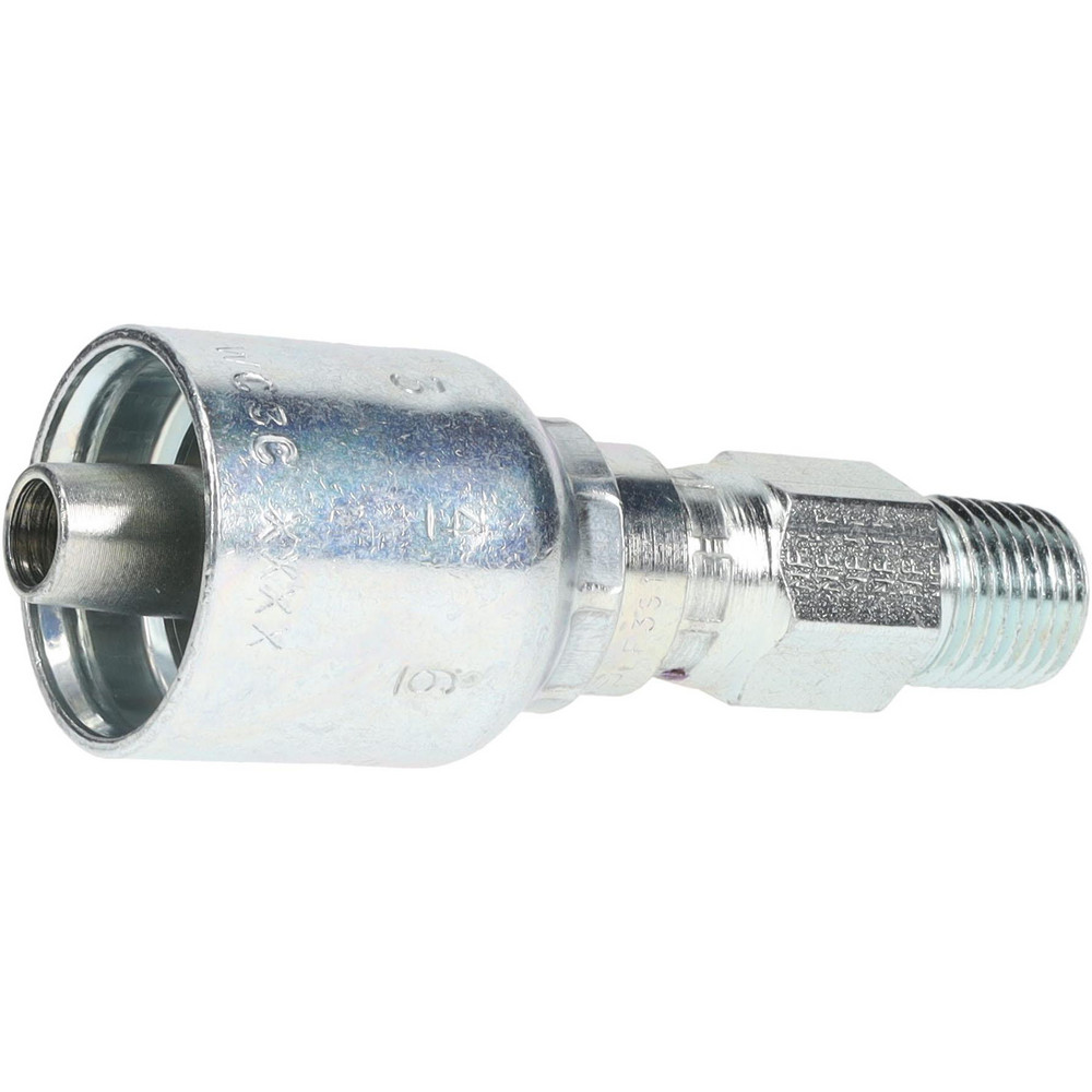 Parker Hydraulic Hose Male NPTF Pipe Swivel Fitting: 0.375" ID, 6 mm, 1/4" - KP46844