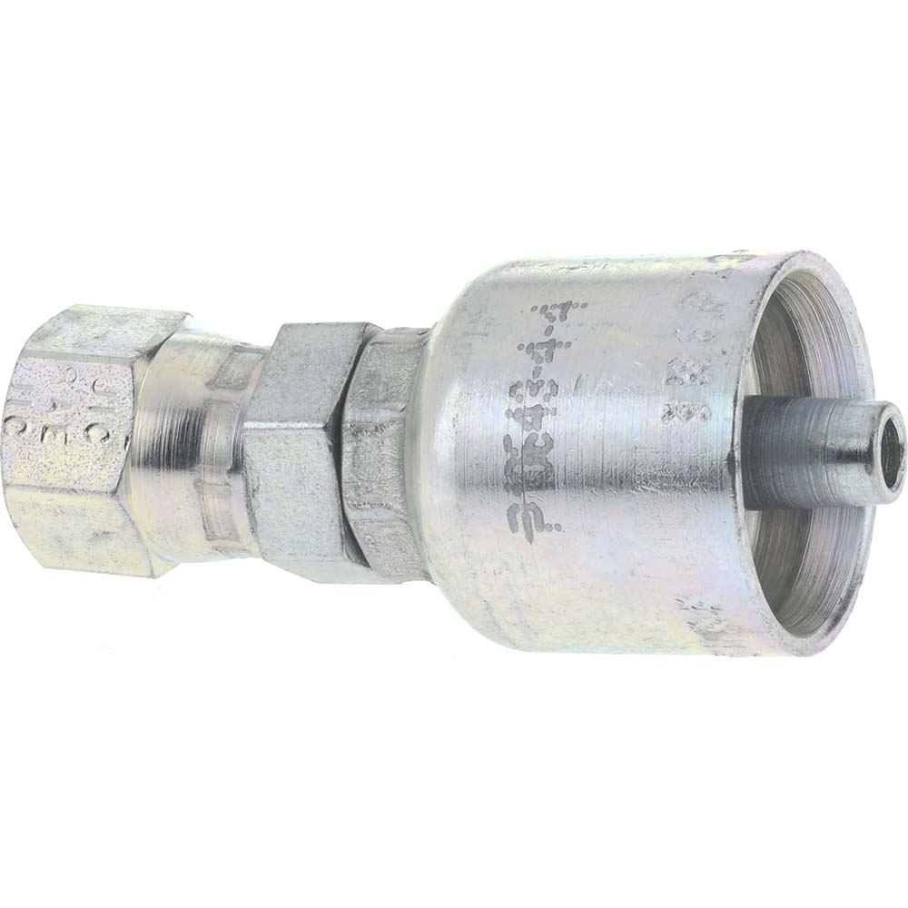 Parker Hydraulic Hose Male NPTF Pipe Swivel Fitting: 0.375" ID, 6 mm, 1/4" - KP46844