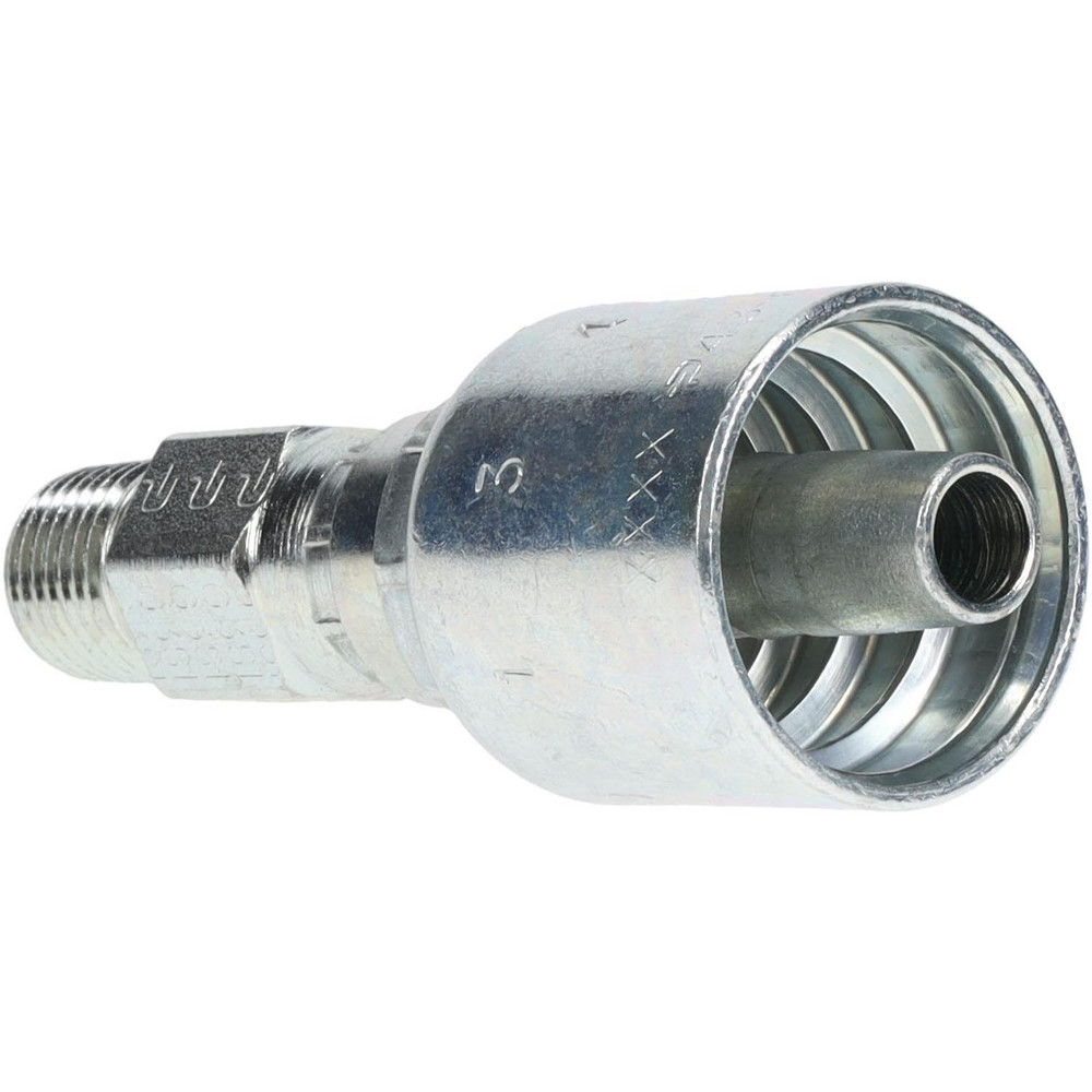 Parker Hydraulic Hose Male NPTF Pipe Swivel Fitting: 0.375" ID, 6 mm, 1/4" - KP46844