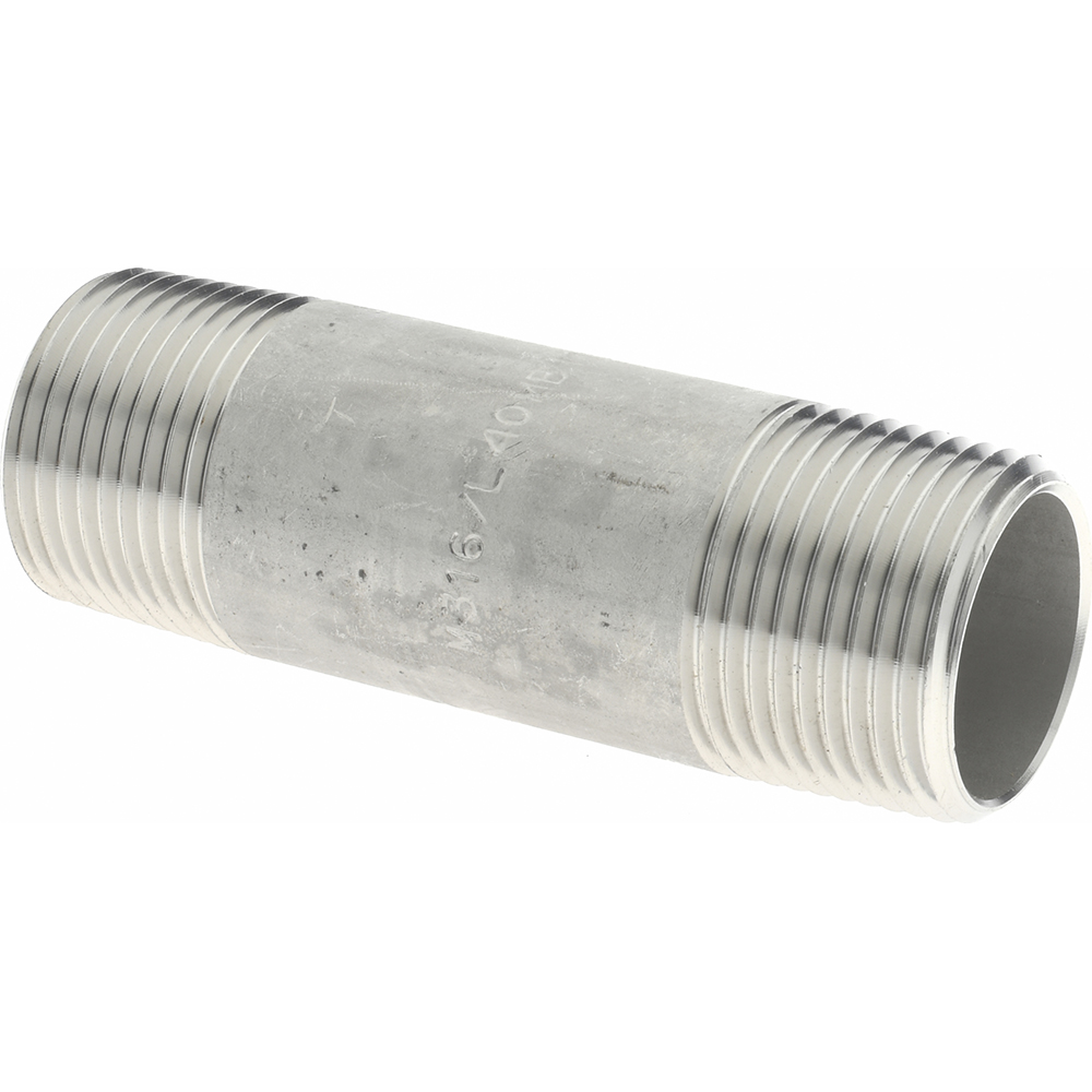 Merit Brass Stainless Steel Pipe Nipple: 3/4" Pipe, Grade 316 & 316L - 6012-300