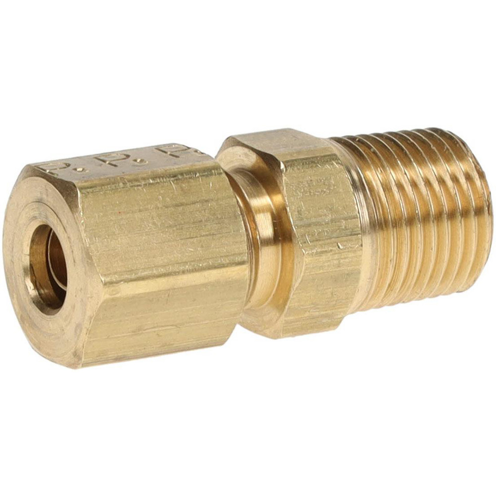 Parker Compression Tube Male Connector: 1/8-27, 3/16" Tube OD, Compression x MNPTF - 68C-3-2