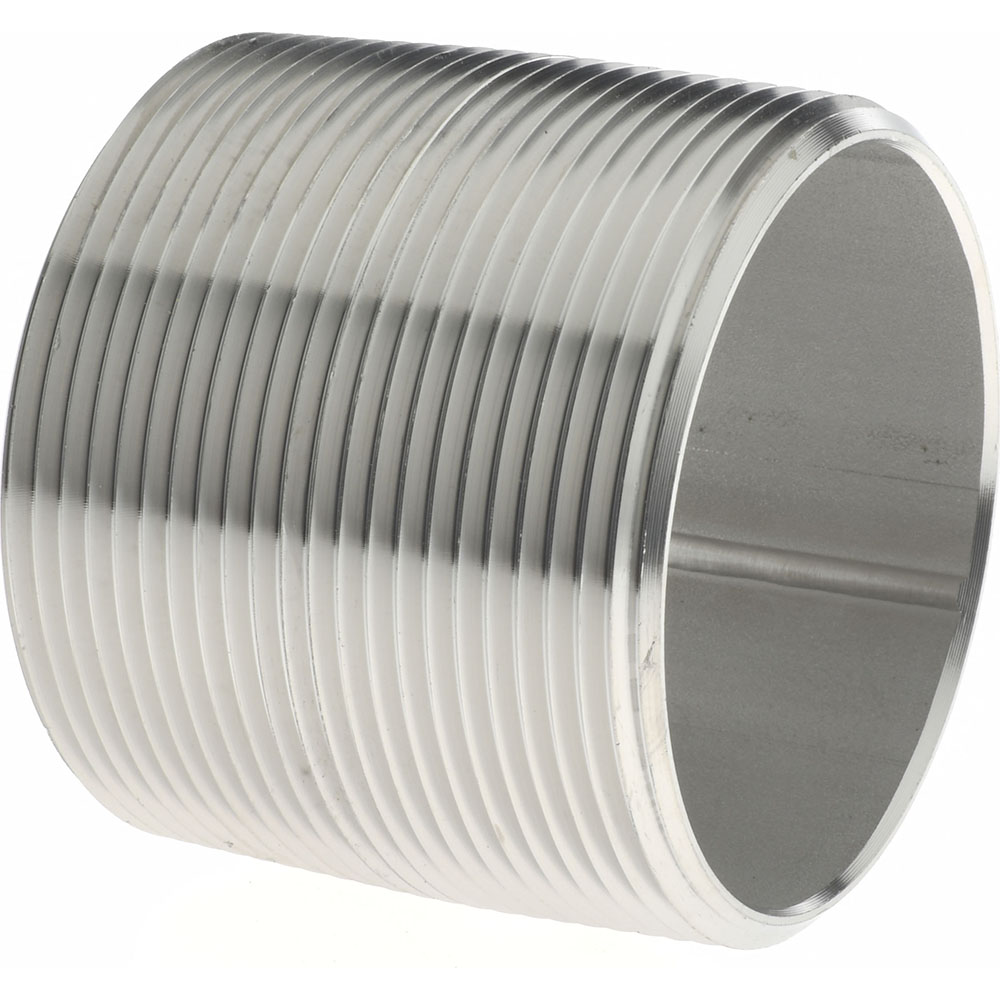 Merit Brass Stainless Steel Pipe Nipple: 2" Pipe, Grade 316 & 316L - 6032-001