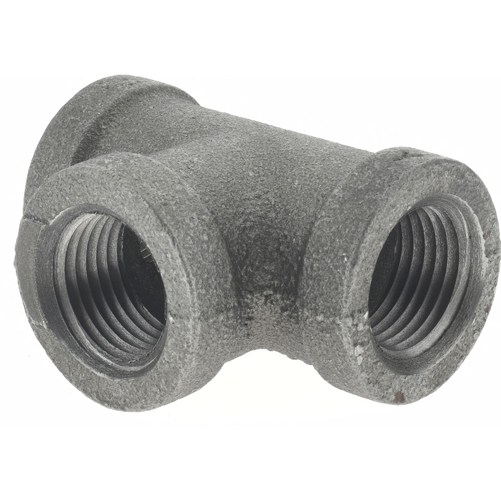 Anvil Black Pipe Fittings: Tee, 1/2", Threaded, Malleable Iron - 0310029806