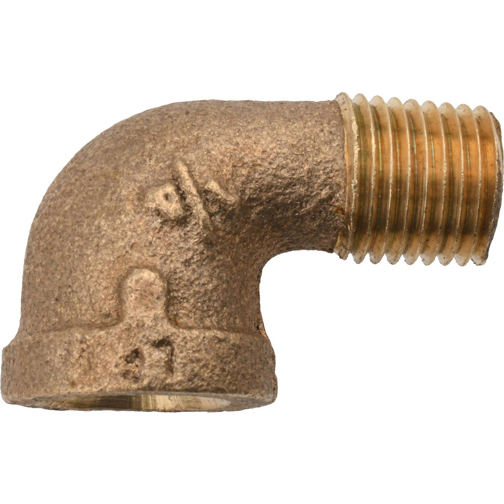 Merit Brass Brass Pipe 90 ° Street Elbow: 1/2" Fitting, Threaded, FNPT x MNPT, Class 125 - C103-08