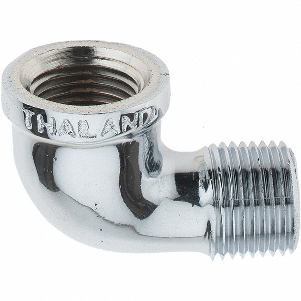 Merit Brass Brass Pipe 90 ° Street Elbow: 1/2" Fitting, Threaded, FNPT x MNPT, Class 125 - C103-08