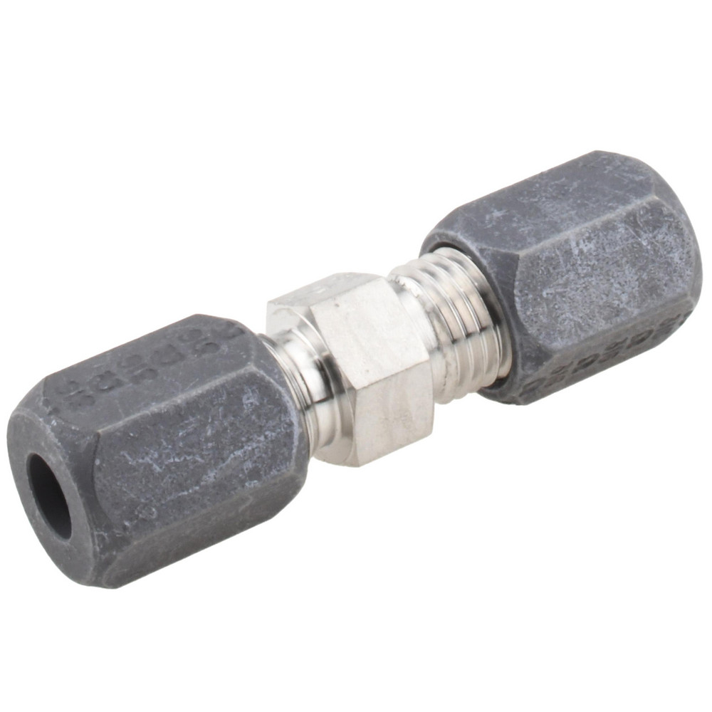 Made in USA Compression Tube Union: 7/16-20, 1/4" Tube OD, Compression x Compression - F-4-U