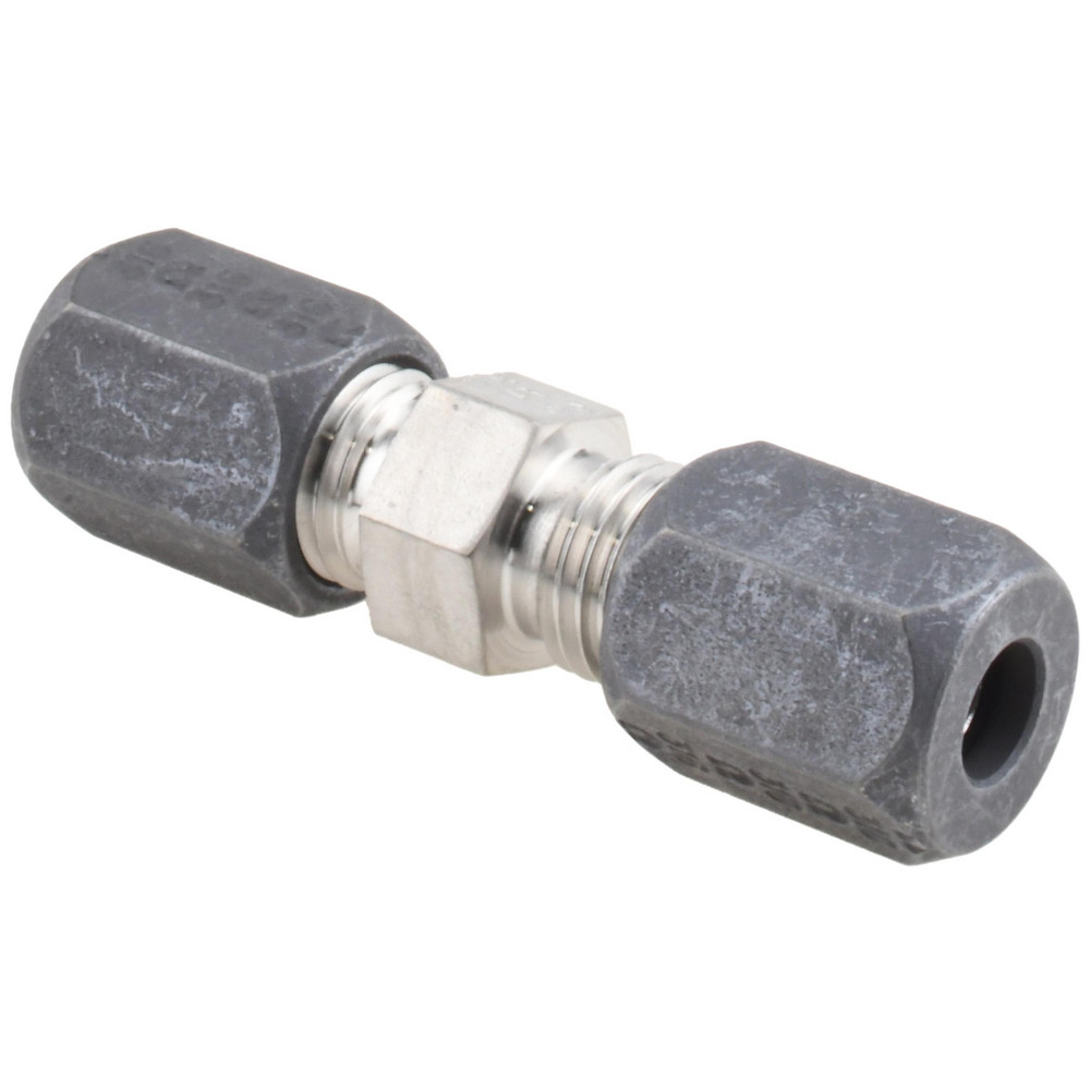 Made in USA Compression Tube Union: 7/16-20, 1/4" Tube OD, Compression x Compression - F-4-U