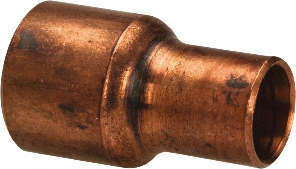 Mueller Industries Wrot Copper Pipe Reducer: 1/4" x 1/8" Fitting, C x C, Solder Joint - W 01011