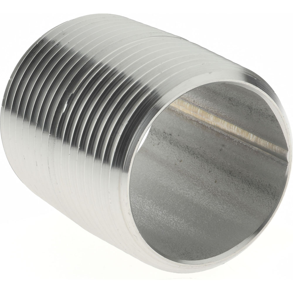 Merit Brass Stainless Steel Pipe Nipple: 1" Pipe, Grade 304 & 304L - 4016-001