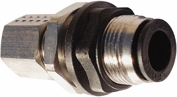 Legris Push-to-Connect Tube x Tube Fitting: Mixed Bulkhead Connector, 8.00 mm OD - 3146 08 00